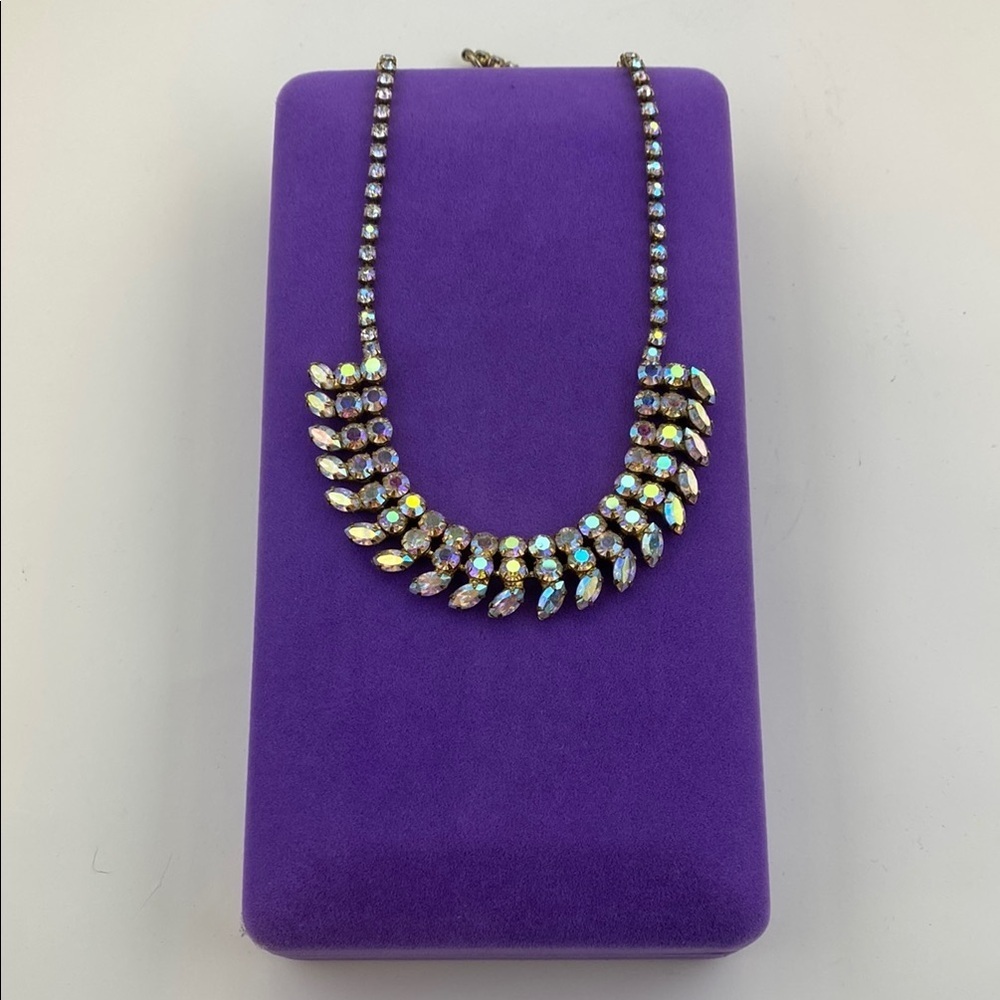 💛 Vintage Gold Plated Aura Borealis Crystal Necklace